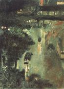 Lesser Ury Nollendorf Square at Night (nn02) Germany oil painting artist
